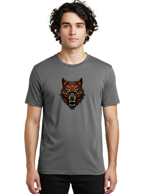 Wolf-Head-5 Mens Graphic Tee, 100% Cotton, Casual Summer Wear