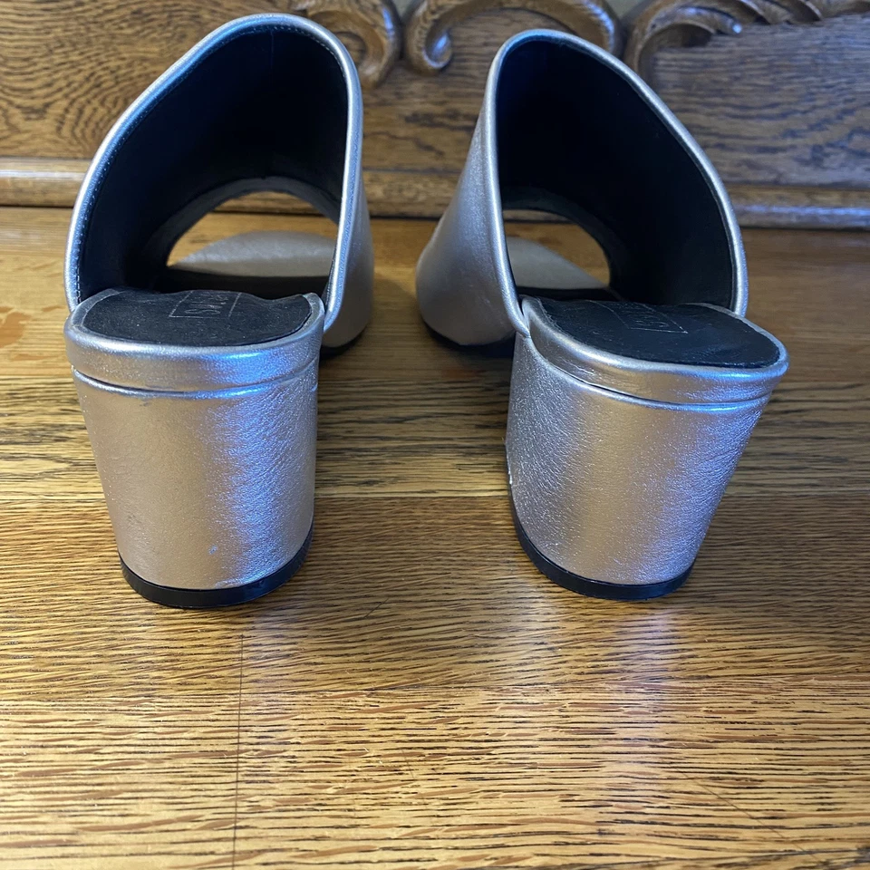 Sol Sana Mujer Plateado Metálico Lenny Mule Talla 39/US 8 Bloque Tacón Punta Abierta Foto 4 de 4