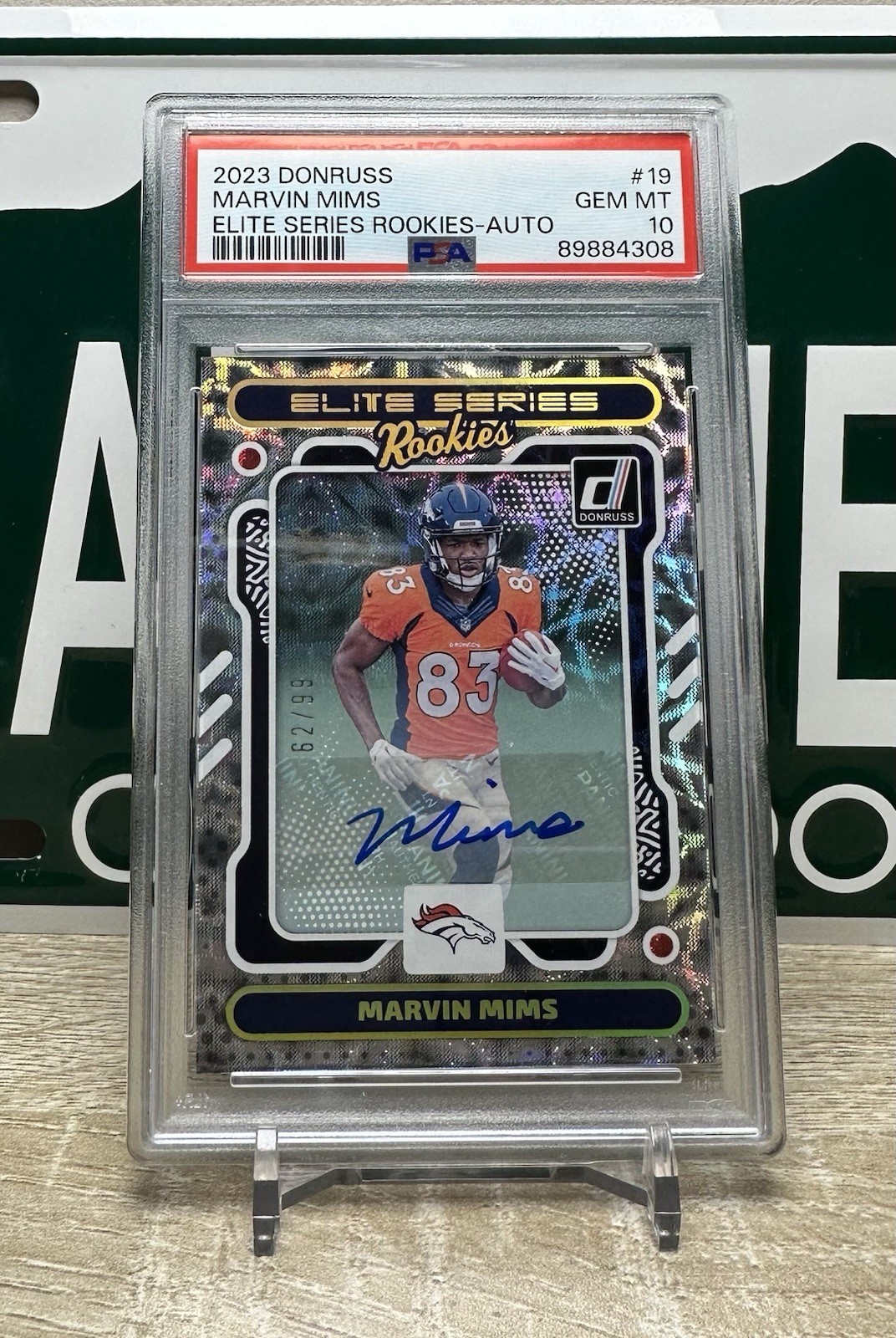Marvin Mims Panini Donruss Elite Series Rookies #19 Autograph