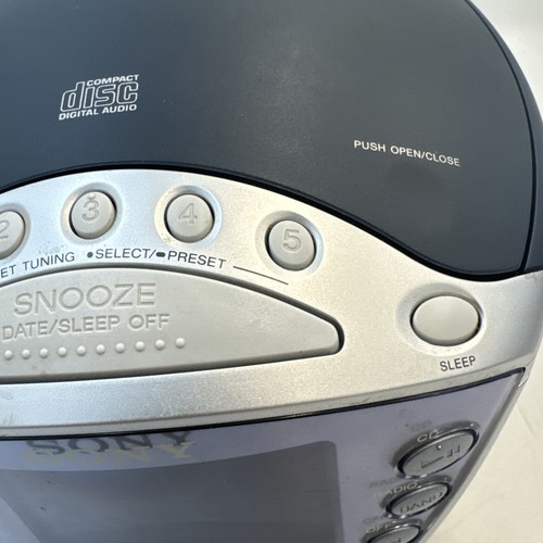 Sony Dream Machine ICF-CD843V AM/FM 4-Band Radio CD Player Alarm Blue Tested - Picture 12 of 19