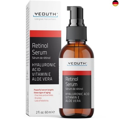 YEOUTH Retinol Serum für das Gesicht mit Hyaluronsäure und Vitamin E, Anti A
