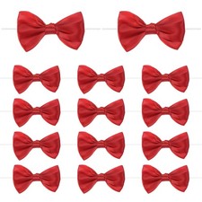 12-Pack Satin Ribbon Twist Tie Bows 3x3.6" Bow Twist for Craft Red 