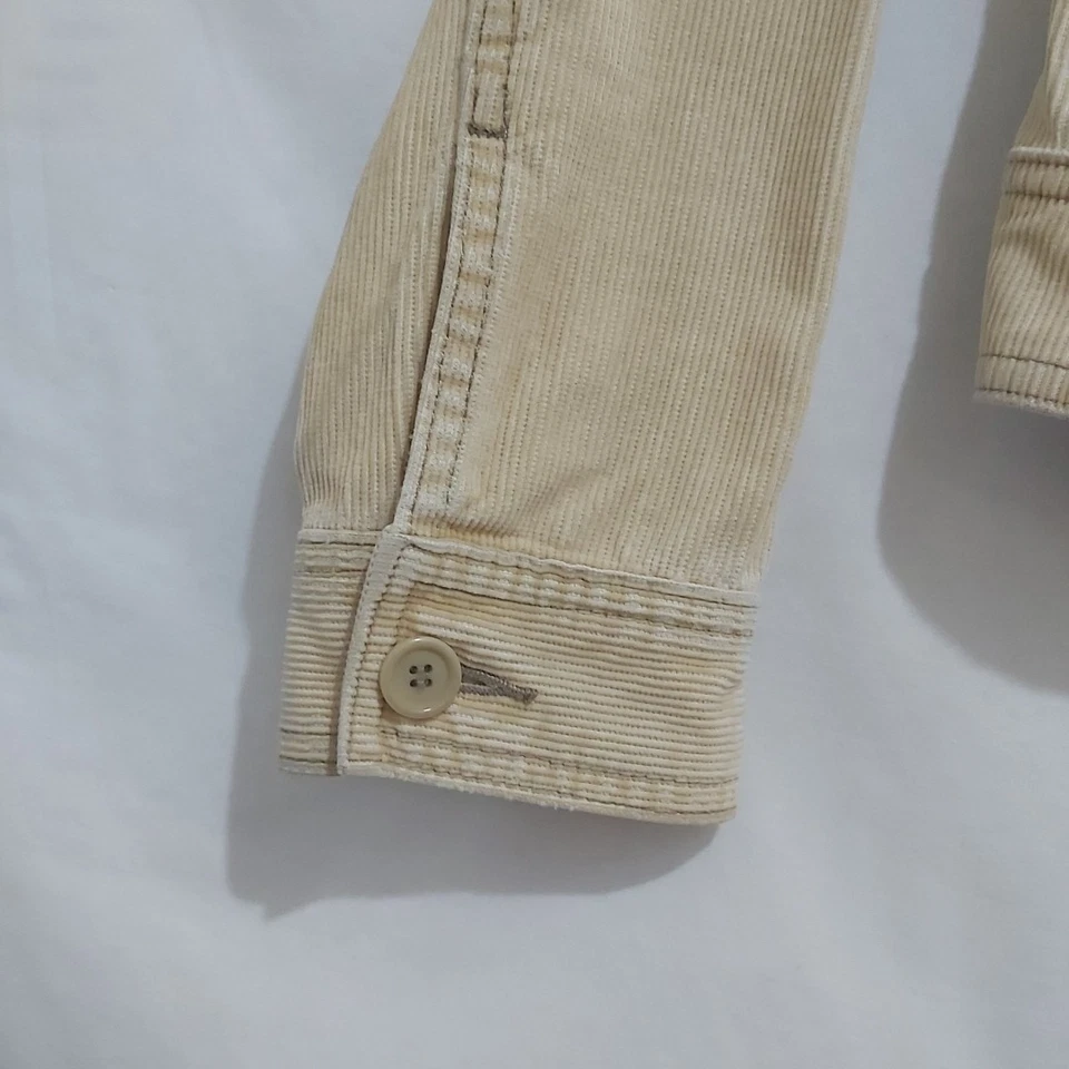 FCUK Jeans Size M Beige Corduroy Jacket Button Front Long Sleeve - image 4 of 4