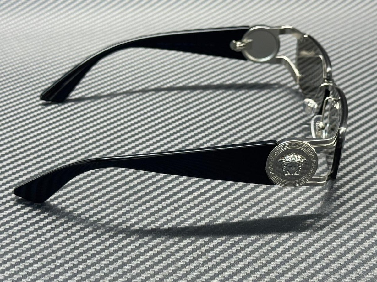 Versace VE2291 10016G Sunglasses Silver/Black Rectangle Frame, Grey Lenses Versace VE2291 Sunglasses 10016G Silver - eye-oo.com main image 2
