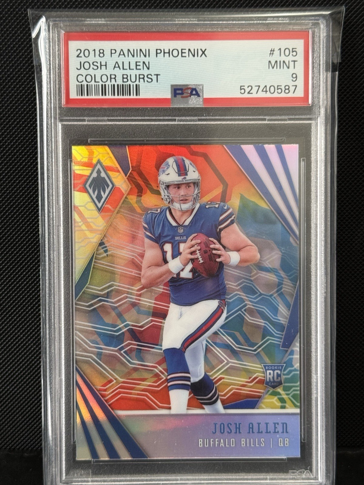 2018 Panini Phoenix - Rookies Josh Allen #105 Color Burst (RC) PSA 9