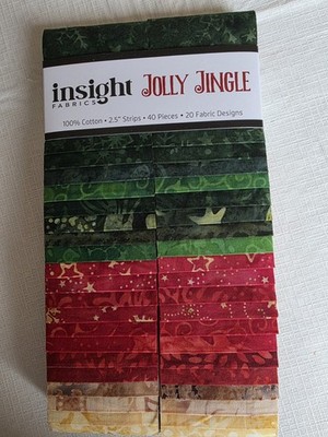 INSIGHT JOLLY JINGLE JELLY ROLL 2.5 X 42  FABRIC STRIP 100% COTTON FABRIC   