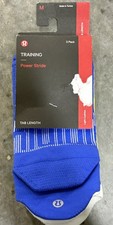 New Lululemon Power Stride Tab Socks 3 Pack Men's M Multicolored Wht/Blue/Neon Y