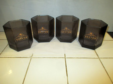 4 THE SEXTON SINGLE MALT IRISH WHISKEY HEXAGONAL SKULL LOGO TINTED GLASSES NICE!