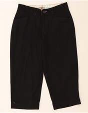 LEE Womens Straight Capri Trousers US 6 Medium W28 L18 Black Cotton DC10