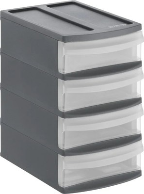 Rotho Schubladenbox Systemix Tower XS 4 Schübe Ablagenbox Organizer Briefablage