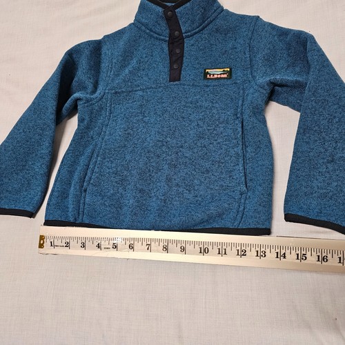 L.L. Bean Quarter Snap Knit Little Kid Size S4 Teal Pullover - Picture 7 of 10
