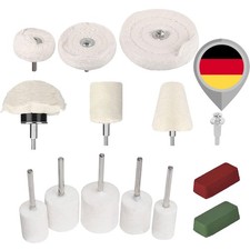 14tlg. Chrom-Alu Felgen Polierset Polierscheibe Politur Polierköpfe Polierpaste