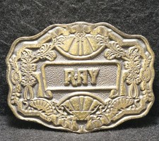 WK25175 SWEET VINTAGE 1970s  RAY  NAME FASHION MENS SOLID BRASS BELT BUCKLE