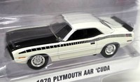 Greenlight 1/64 Plymouth Aar Cuda 1970 White Diecast Model Car