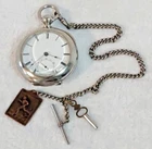 Antique Pocket Watch No Maker On Face, Elgin Movement. Dueber Silverine Case