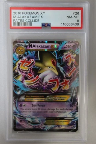 M Alakazam EX Holo 26/124 2016 Pokémon XY Fates Collide RARE PSA 8 NM