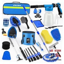 36Pcs Car Wash Detailing Kit Car Cleaning Set with Foam Gun Sprayer Long Blue