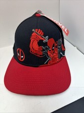 Marvel Deadpool Hat Adjustable Snapback Black, Red And Graphics. New With Tags