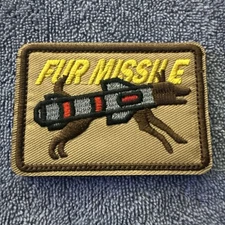 SERVICE DOG K9 FUR MISSILE 2x3 Embroidered Morale Patch Hook Backing Brand New