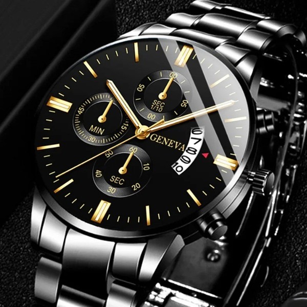 Reloj de Hombre Impermeable de Acero Inoxidable, Cuarzo, Luminoso, Clásico de Negocios 2
