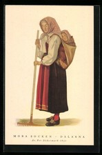 Artist Postcard Mora Socks, Dalarna 