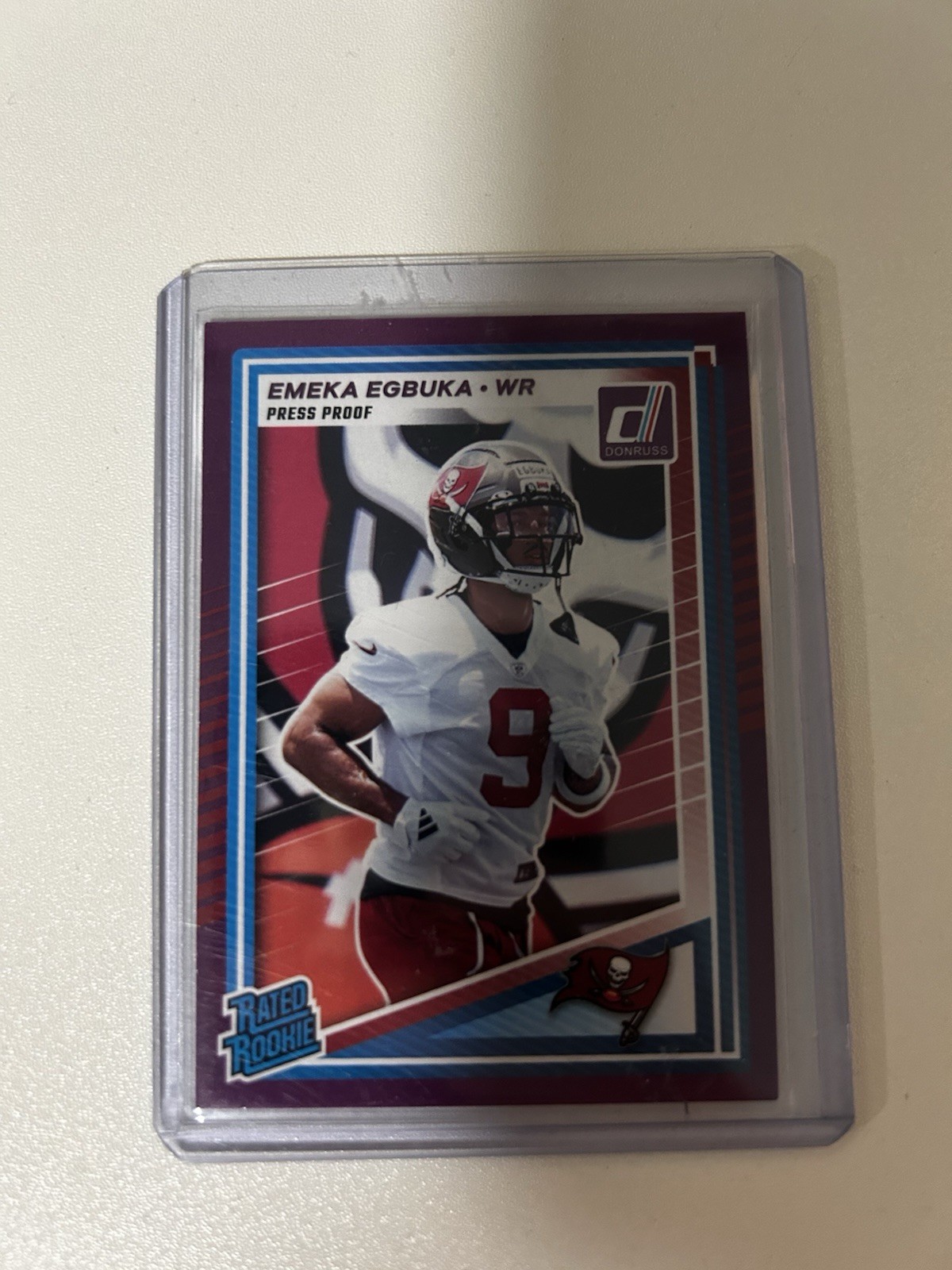2025 Panini Donruss - Rated Rookie Emeka Egbuka #375 Purple Press Proof (RC)