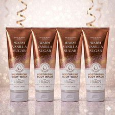 Bath Body Works - Warm Vanilla Sugar Moisturizing Body Wash 10 oz 4 Pack