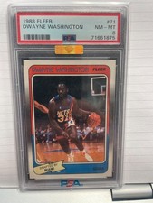 1988-89 Fleer #71 Dwayne Washington RC Rookie PSA 8 NM-MT NETS BAKER GOLD!  🏀🔥