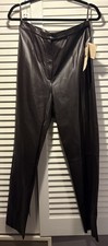 Womens Genuine Soft Leather Pants Sz 12 Apostrophe Motorcycle Western Punk NOS