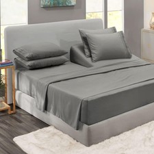 Flex King Sheets, 6 Piece Set - Hotel Luxury Sheets for Split King Bed, Super