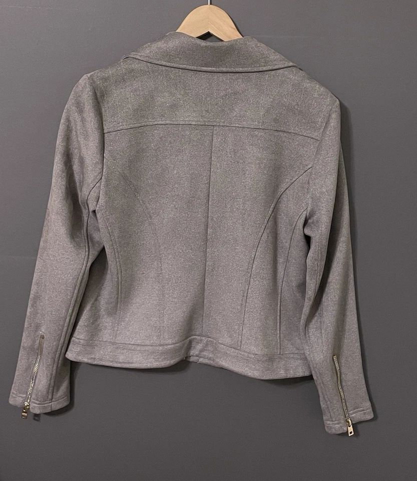 Marc Нью-Йорк серый искусственной замши Moto куртка размер средний - Изображение 4 из 4