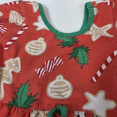 eleanor rose girl's dress christmas cookies holly 4-5 red | eBay