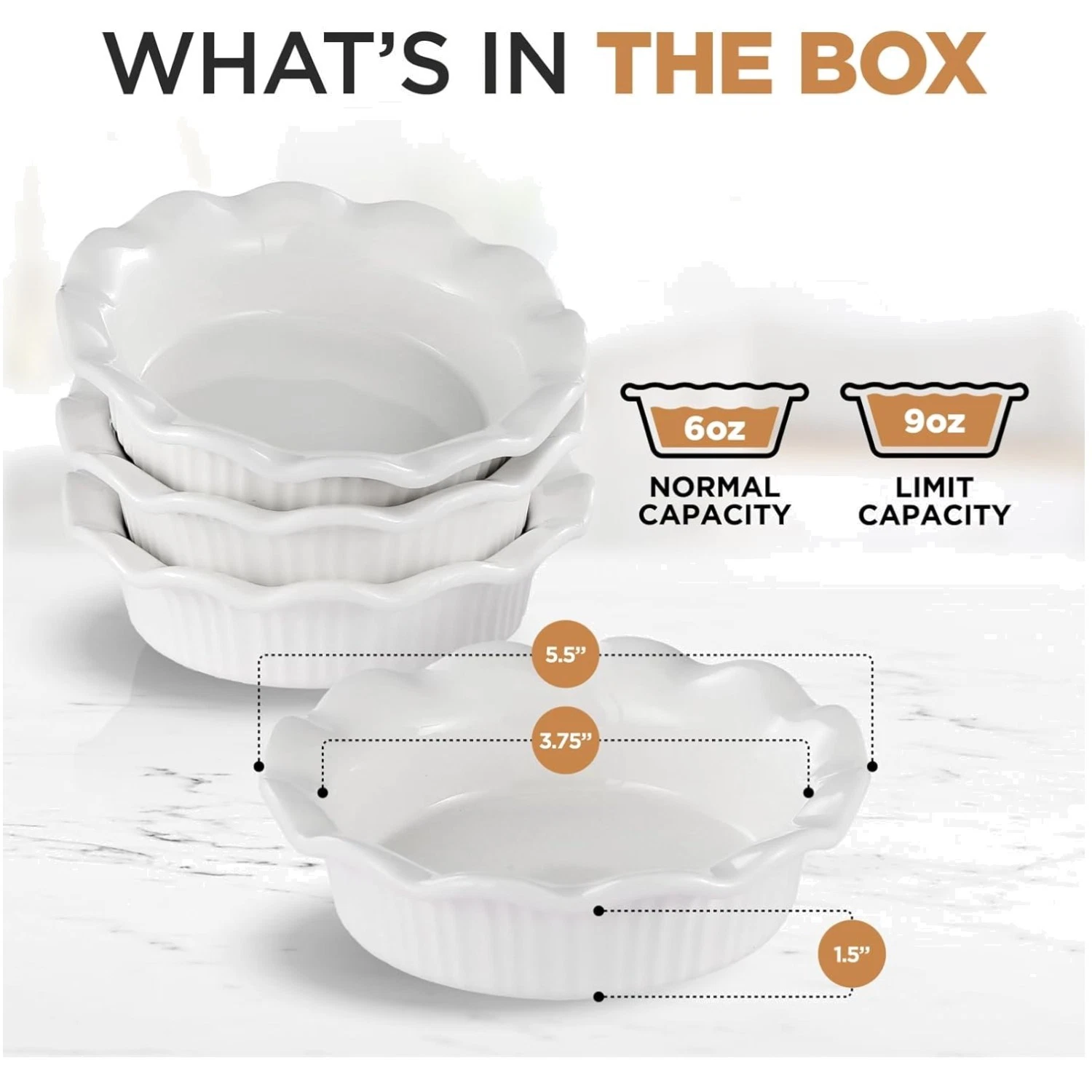 Small 5.5" Fluted Rim Pie Pans - Set of 4