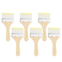 6-Teiliger Pinselset FüR Malen, 18 Cm Nylonflachpinsel #12 Gelb/Weiß
