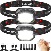 Stirnlampe LED Wiederaufladbar 2000 Lumens Superhell Kopflampe FüR 2 StüCk