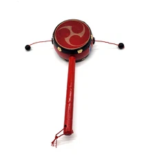 Japanese Traditional Den Den Daiko Drum Tomoe Pattern From Japan *Free Shipping*