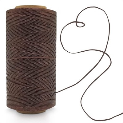 Wax String 284 Yards 150D 1mm  Waxed String Cord for Leather Sewing, Deep Bro...