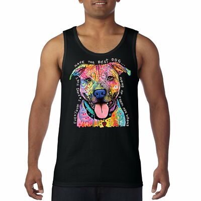 Dean Russo Colorful Pit Bull Tank Top Everyone Has Best Dogs Men's Top