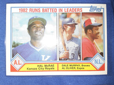 1983 Topps #703 RBI Leaders 1982 Hal McRae, Dale Murphy & Al Oliver MVP HOF