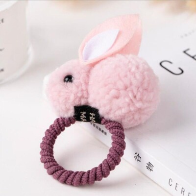 UK-rosa Plüsch Mädchen Kaninchen Haarnadel niedlich Cartoon Clip 3D Tier Kind Accessoire