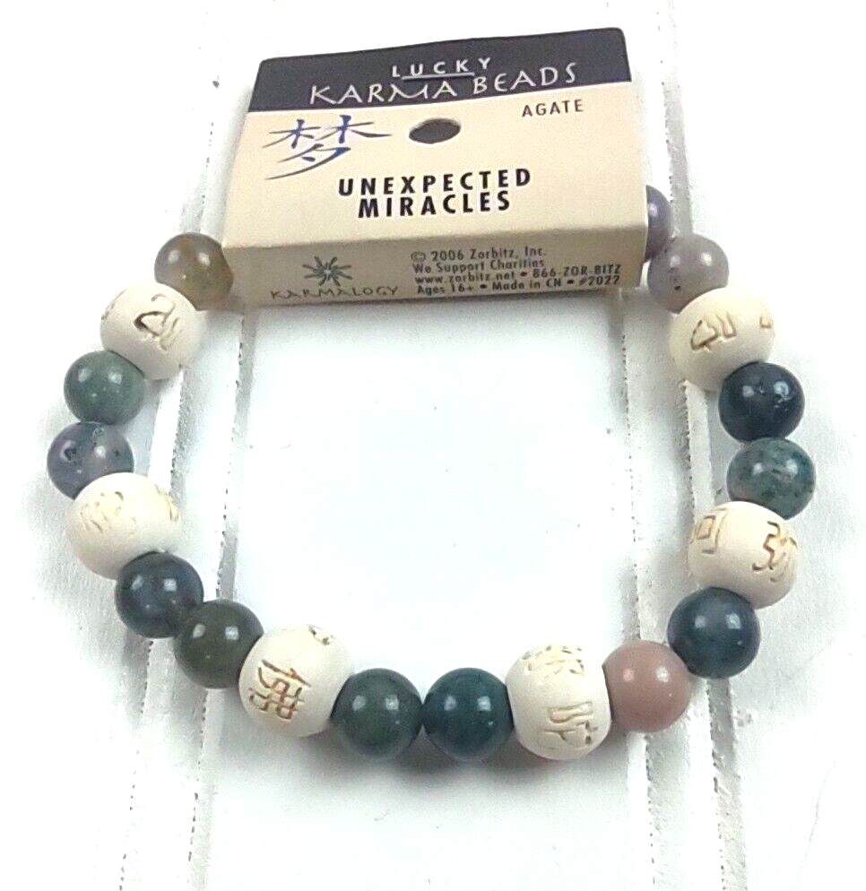 りん様 Bracelet Unexpected Miracles Agate Lucky Karma Beads Stretch