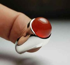Yemeni Aqeeq Ring For Men, Carnelian Ring With Sterling Silver 925, Natural Agat