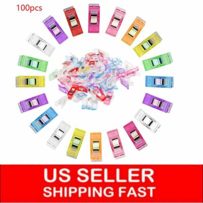 50/100PCS DIY Clips Clamp for Craft Quilting Sewing Knit Crochet Multicolor US