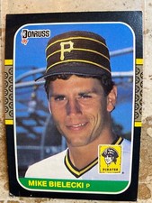 1987 Donruss Mike Bielecki Pittsburgh Pirates Baseball Card Yellow Back