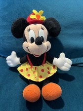 Mattel Walt Disney Minnie Mouse Plush Red Hat Yellow Polka Dot Skirt Stuffed Toy