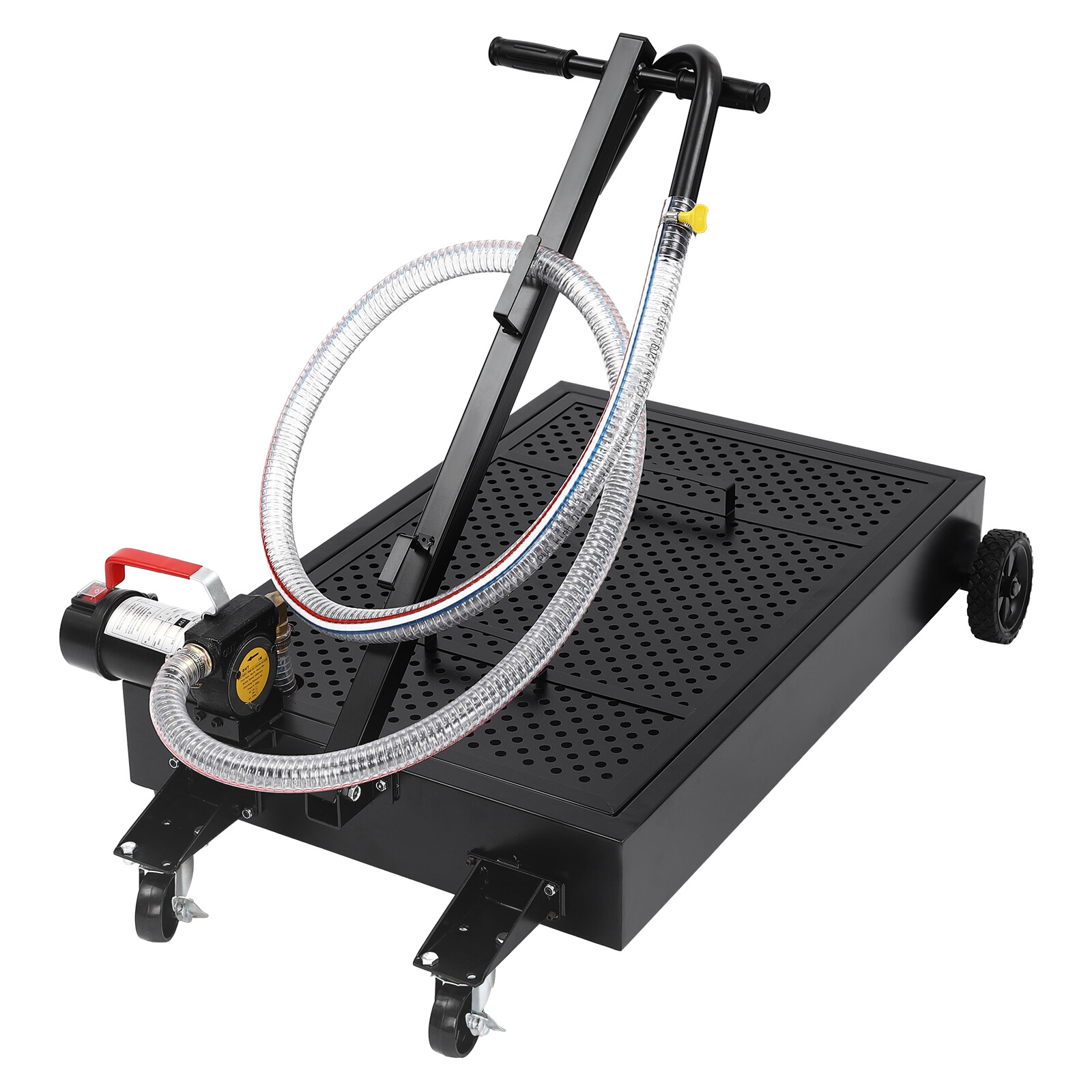 Electric 17 Gallon Oil Drain Pan 12V Pump 7.2ft Hose Folding Handle 4500r/min