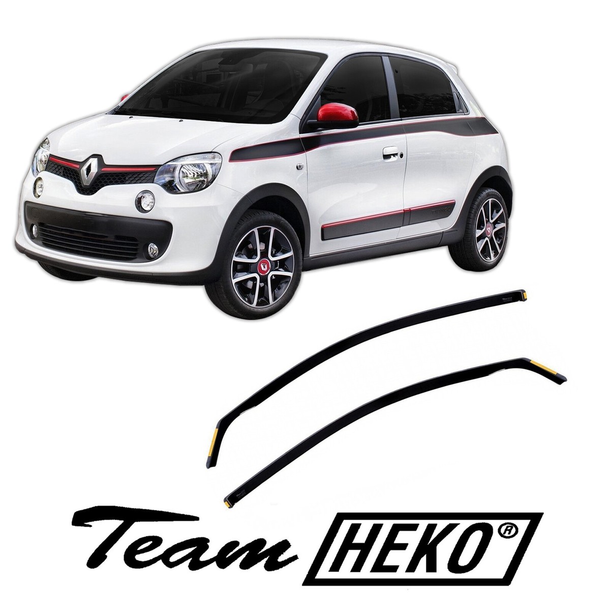 J&J Automotive Deflettori Antivento Per Twingo 5 Porte (2014+) – Apri I Vetri Anche Sotto La Pioggia!