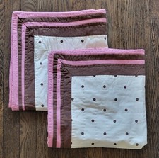 2 Nautica Square European Pillow Shams, Brown Polka Dot, 26" x 26"