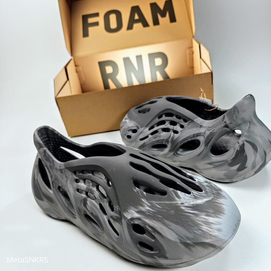 Adidas US 12 Men's Antoca Grey Blue MX Granite Marbled Yeezy Foam RNR IE4931 New thumbnail 5