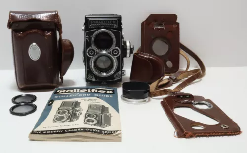 Rolleiflex 2.8F 80mm Zeiss Planar f2.8 Twin Lens w/ Light Meter TLR Film Camera